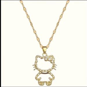 Hello Kitty Gold Crystal Necklace